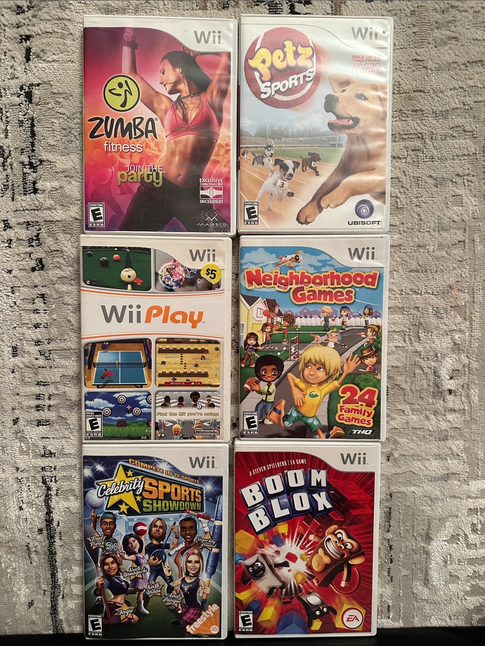 Nintendo Wii Game Bundle - Mixed Titles in Multi-Color Cases